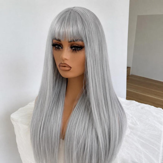 Estella – 24” Grey Fringe Wig