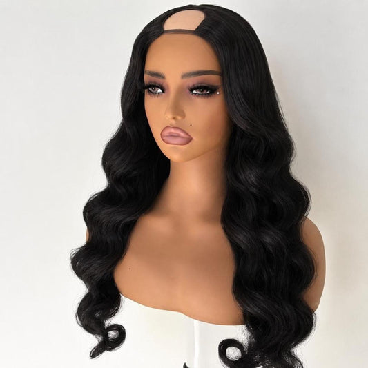 Black U-Part Wig Human Hair