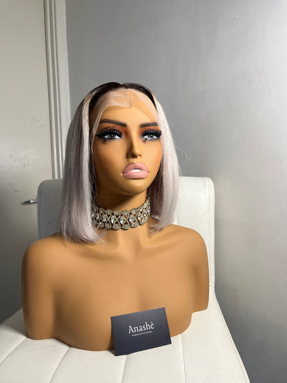 Audrey – 10” Grey Bob Wig