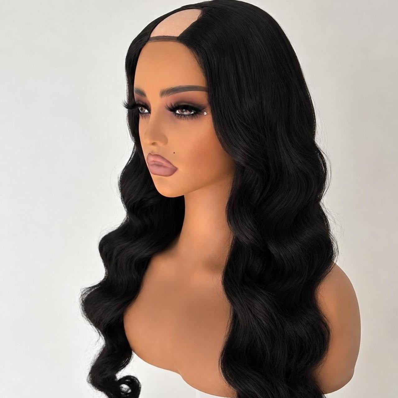 Black U-Part Wig Human Hair