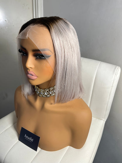 Audrey – 10” Grey Bob Wig
