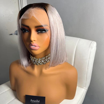 Audrey – 10” Grey Bob Wig